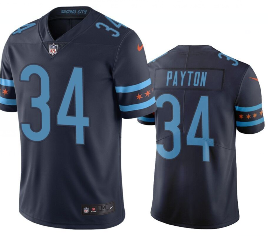 Men's Chicago Bears #34 Walter Payton Navy 2019 City Edition Limited Stitched NFL Jersey